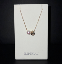 Load image into Gallery viewer, 14k Yellow Gold Akoya Pearl and Pear Shaped Diamond Necklace
