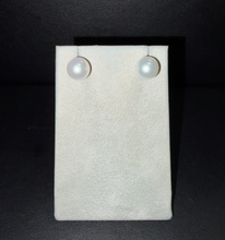 Load image into Gallery viewer, 14k White Gold 9mm Cultured Freshwater Pearl Earrings
