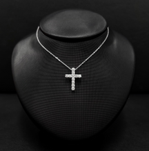 Load image into Gallery viewer, 14k White Gold Diamond Cross Necklace
