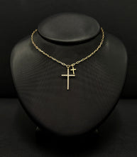Load image into Gallery viewer, 14k Yellow Gold Diamond Cross Necklace
