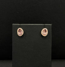 Load image into Gallery viewer, 14k Rose Gold Pink Amethyst &amp; Diamond Earrings
