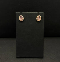 Load image into Gallery viewer, 14k Rose Gold Pink Amethyst &amp; Diamond Earrings

