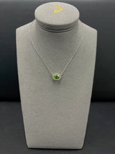 Load image into Gallery viewer, 14k White Gold Peridot and Diamond Necklace
