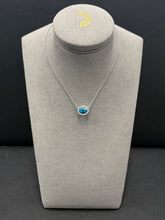 Load image into Gallery viewer, 14k White Gold Blue Topaz and Diamond Necklace
