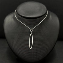 Load image into Gallery viewer, 14k White Gold Diamond Double Oval Necklace
