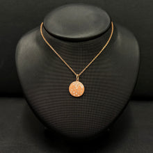 Load image into Gallery viewer, 14k Rose Gold Diamond Flush Set Disc Necklace
