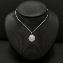 Load image into Gallery viewer, 14k White Gold Diamond Flush Set Disc Necklace
