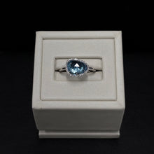Load image into Gallery viewer, 14k White Gold Blue Topaz and Diamond Ring

