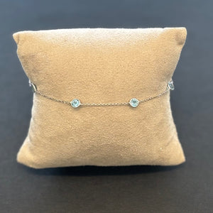 One Ladies 14k White Gold Blue Topaz 7" Bracelet