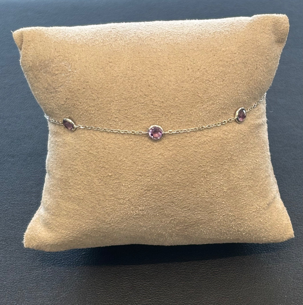 One Ladies 14k White Gold Amethyst 7