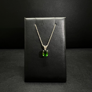 14k White Gold Green Tourmaline Necklace