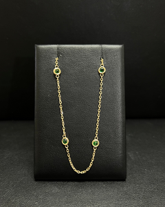 14k Yellow Gold Tsavorite Necklace