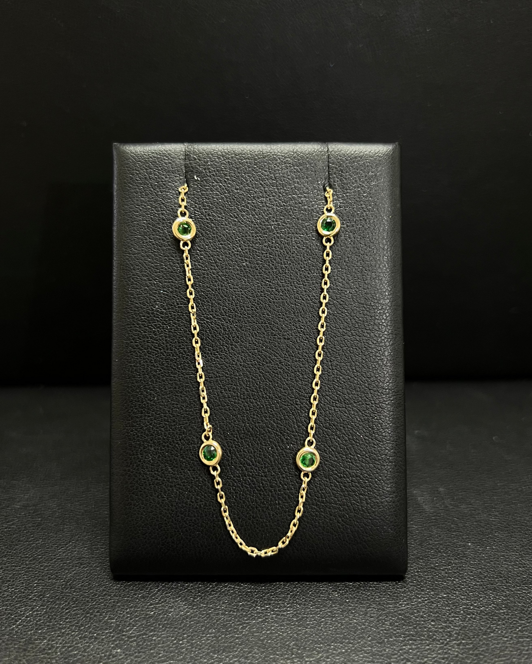 14k Yellow Gold Tsavorite Necklace