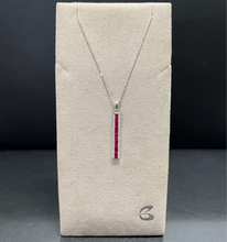 Load image into Gallery viewer, One Ladies 14k White Gold Diamond and Ruby Necklace
