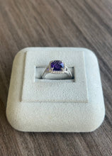 Load image into Gallery viewer, 14k White Gold Diamond and Amethyst Ring
