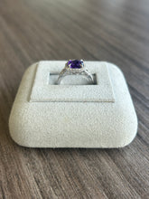 Load image into Gallery viewer, 14k White Gold Diamond and Amethyst Ring
