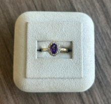 Load image into Gallery viewer, 14k Yellow Gold Diamond and Amethyst Ring

