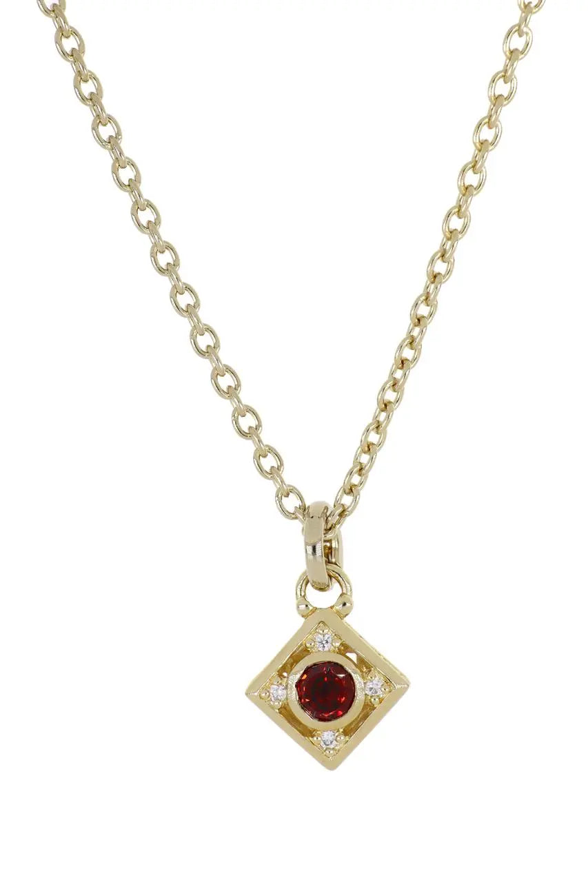 John Medeiros Gilded Collection CZ and Garnet 6mm 16