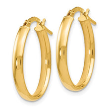 Load image into Gallery viewer, 14k Yellow Gold Polished Oval Hoop Earrings
