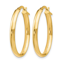 Load image into Gallery viewer, 14k Yellow Gold Polished Oval Hoop Earrings
