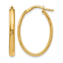 Load image into Gallery viewer, 14k Yellow Gold Polished Oval Hoop Earrings
