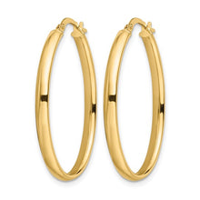 Load image into Gallery viewer, 14k Yellow Gold Polished Oval Hoop Earrings
