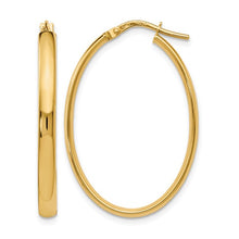 Load image into Gallery viewer, 14k Yellow Gold Polished Oval Hoop Earrings
