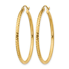 Load image into Gallery viewer, 14k Yellow Gold Diamond-Cut Round Hoop Earrings
