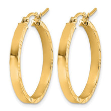 Load image into Gallery viewer, 14k Yellow Gold Diamond-Cut Edge Hoop Earrings
