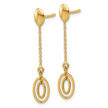 Load image into Gallery viewer, 14k Yellow Gold Double Oval Dangle Earrings
