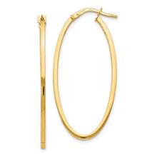 Load image into Gallery viewer, 14k Yellow Gold Polished Oval Hoop Earrings
