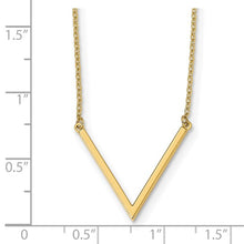 Load image into Gallery viewer, 14k Yellow Gold V Shaped Bar Necklace
