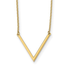 Load image into Gallery viewer, 14k Yellow Gold V Shaped Bar Necklace
