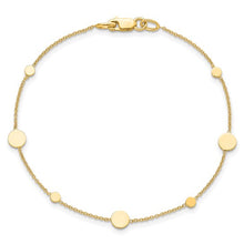 Load image into Gallery viewer, 14k Yellow Gold Polished Disc Bracelet
