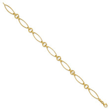 Load image into Gallery viewer, 14k Yellow Gold Diamond Cut Fancy Link Bracelet
