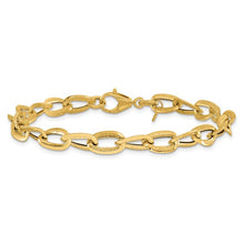 Load image into Gallery viewer, Yellow Gold Polished and Satin Fancy Link Bracelet
