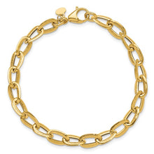 Load image into Gallery viewer, Yellow Gold Polished and Satin Fancy Link Bracelet

