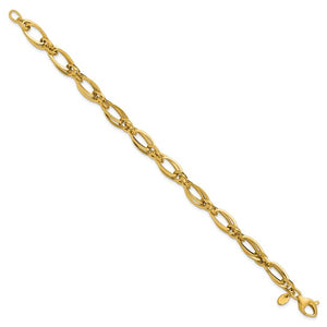 14k Yellow Gold Fancy Oval Link Bracelet