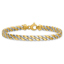 Load image into Gallery viewer, 14k Yellow and White Gold Curb Link Bracelet
