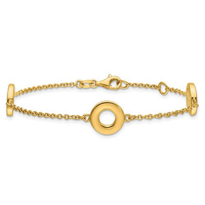 14k Yellow Gold 7" Polished Circle Bracelet