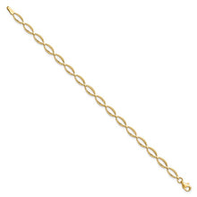 Load image into Gallery viewer, 14k Yellow Gold Polished and Diamond Cut Oval Link Bracelet
