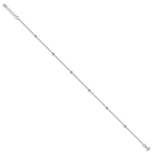 Load image into Gallery viewer, 14k White Gold Beaded Diamond Cut Station Anklet
