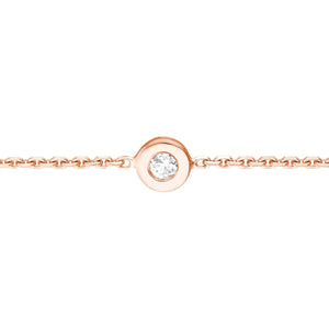 14k Rose Gold Bezel Set Choker Necklace