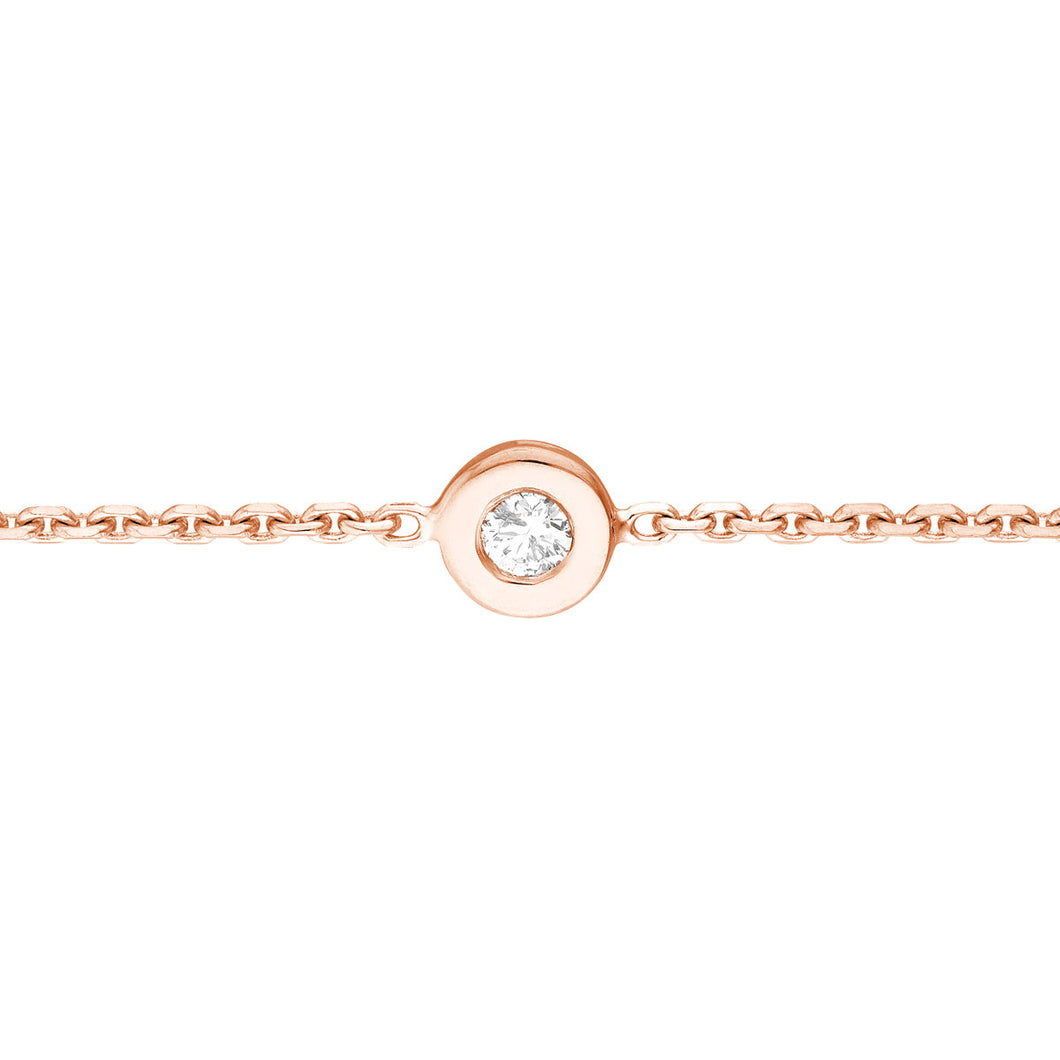 14k Rose Gold Bezel Set Choker Necklace