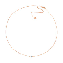Load image into Gallery viewer, 14k Rose Gold Bezel Set Choker Necklace
