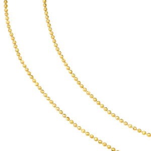 14k Yellow Gold Double Strand Adjustable 18" Bead Chain