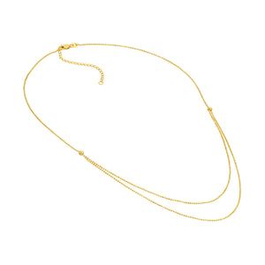 14k Yellow Gold Double Strand Adjustable 18" Bead Chain