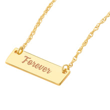 Load image into Gallery viewer, 14k Yellow Gold Mini Engravable Bar Necklace
