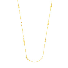 Load image into Gallery viewer, 14k Yellow Gold 36&quot; Long Link Station Design Necklace

