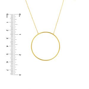 14k Yellow Gold Circle Necklace